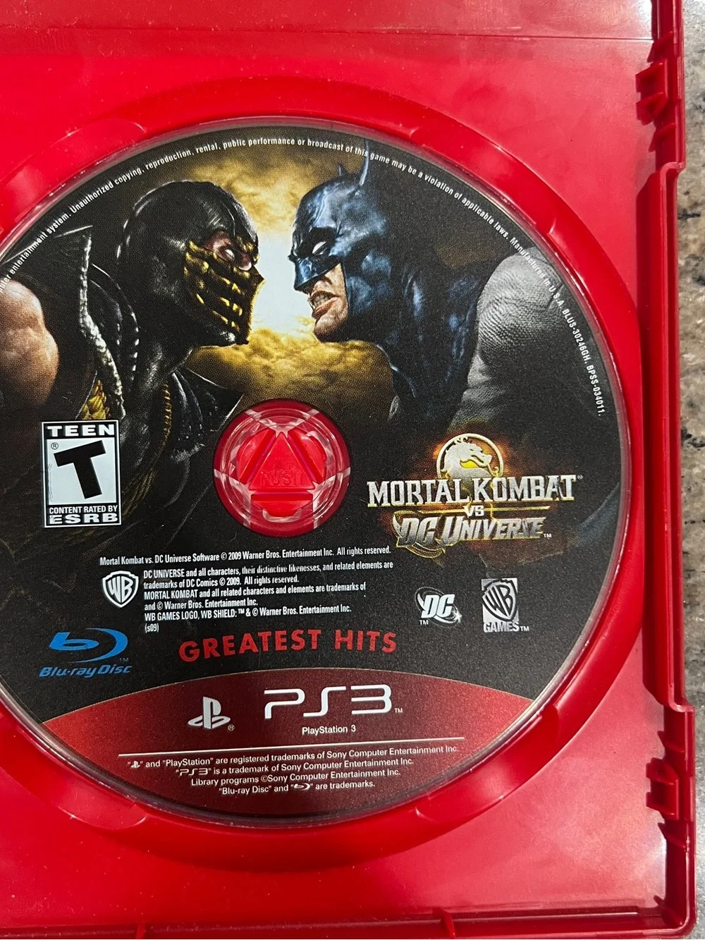 Mortal Kombat vs. DC Universe PS3 Greatest Hits Red Case